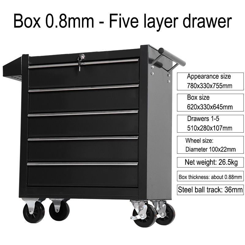5 Drawer Storage Tool Box Trol - Workshop Tools Car recension och pris