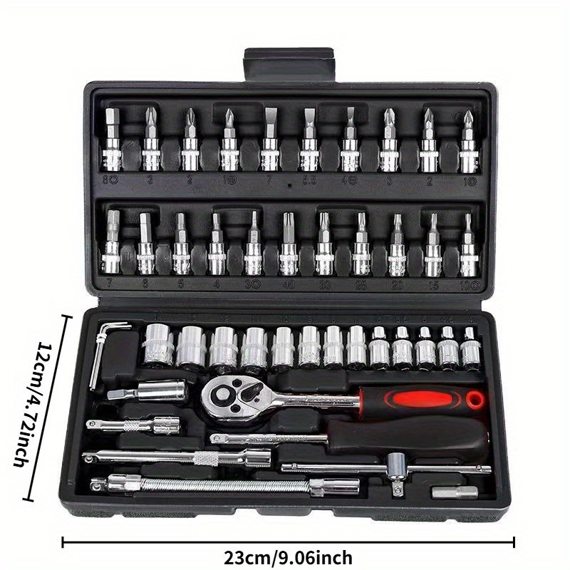 46Pcs Automotive Tool Set, Car - Tools For Home Workshop recension och pris
