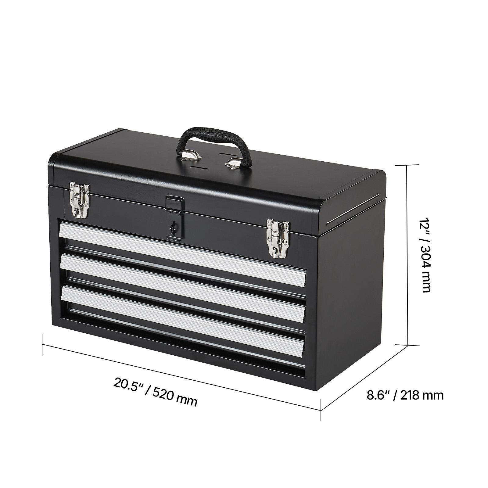 20in 3-Drawer Metal Tool Box B - Workshop Garage Tools Manufacturer recension och pris